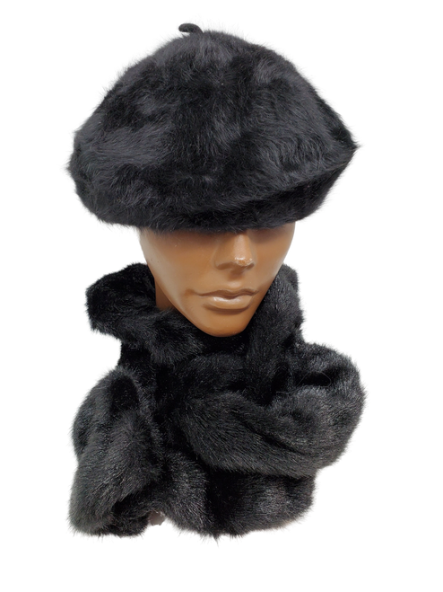 Mink Hat & Scarf Set