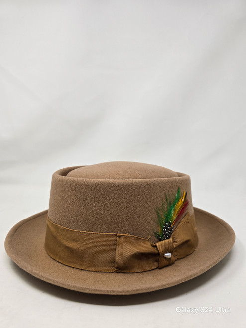 202602-100%WOOL PORKPIE CAMEL