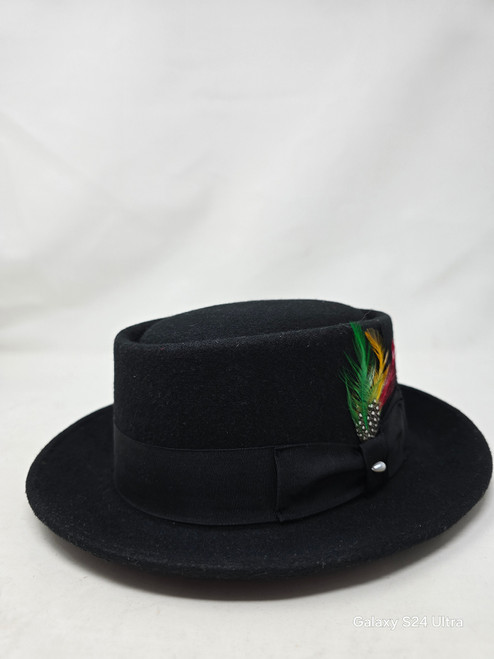 202602-100%WOOL PORKPIE BLACK