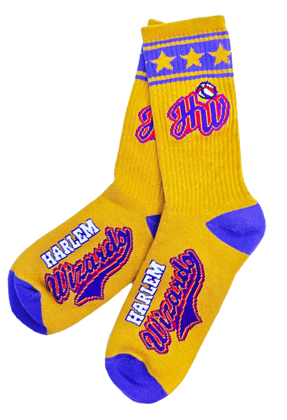 Gold socks with Wizards logos