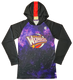 Hooded shooting shirt with "Galaxy" design, and black sleeves