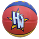 Red, yellow, and purple panels with HW logo