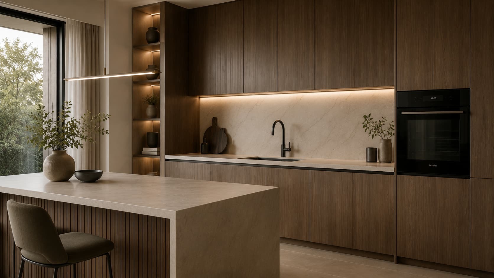 Homeowners - Kitchen interior with wood finishes