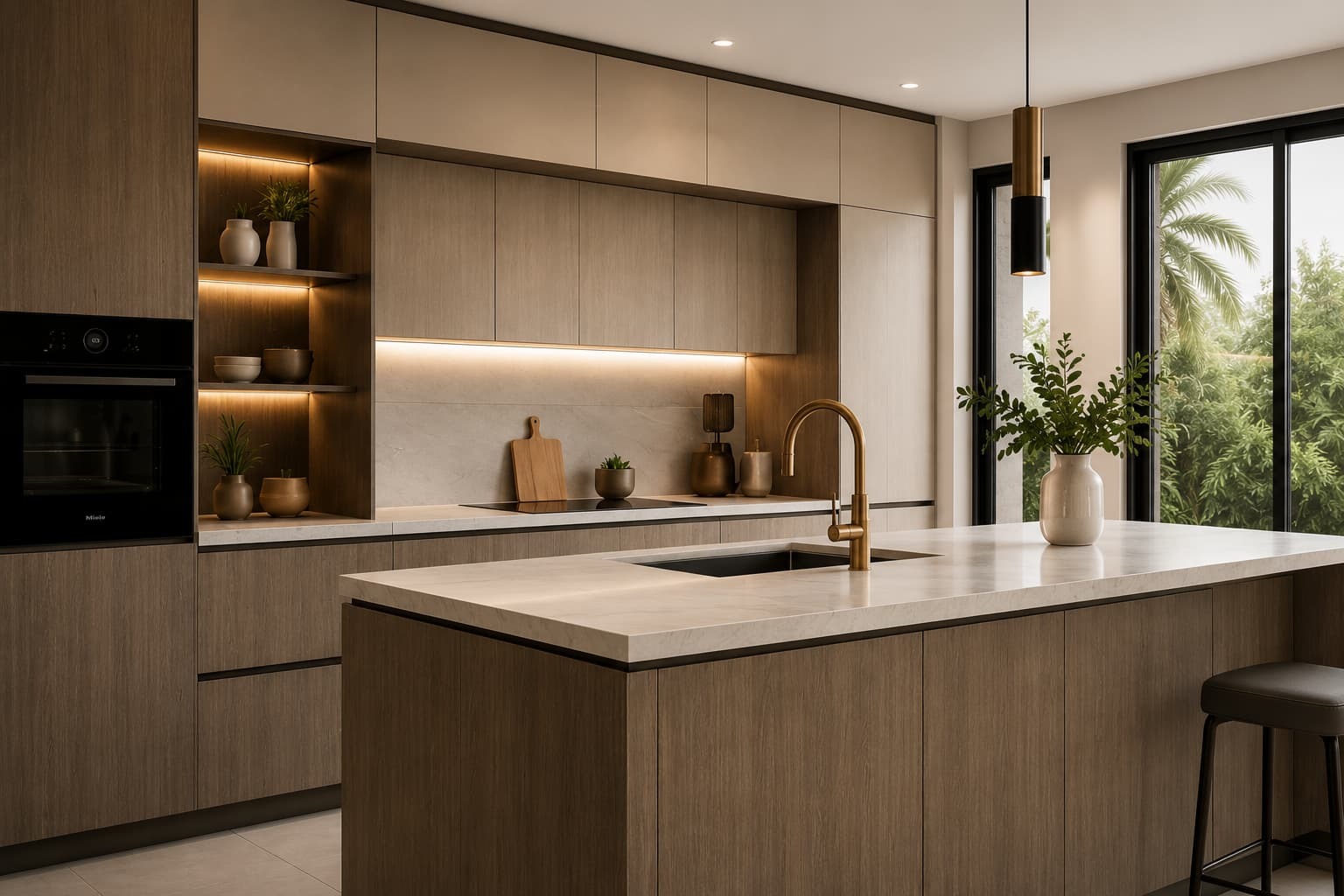 Modern kitchen with architectural film finishes