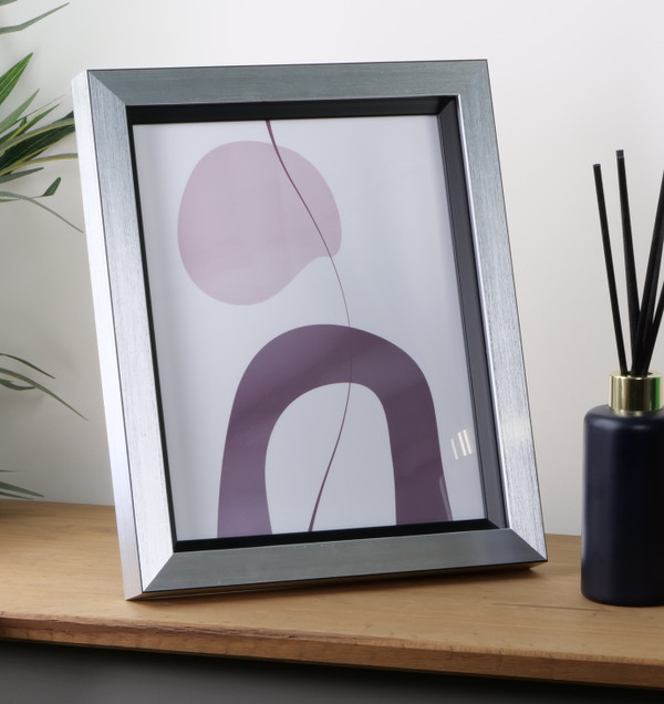 Silver and Black Obsidian Edge Picture Frame