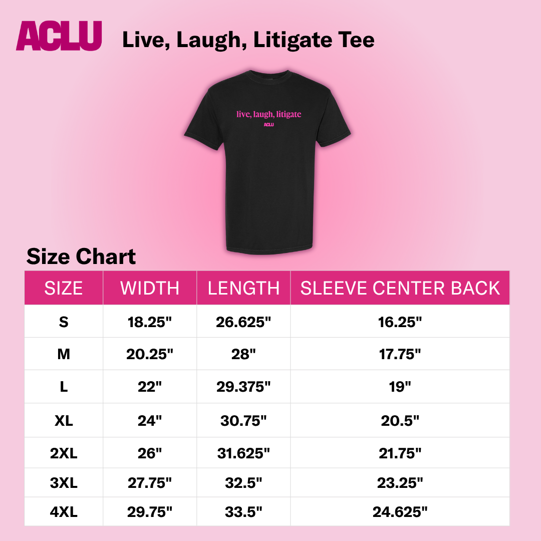 LIFE IS RESEARCH TEE Lサイズ Live, Laugh, Litigate Tee - ACLU