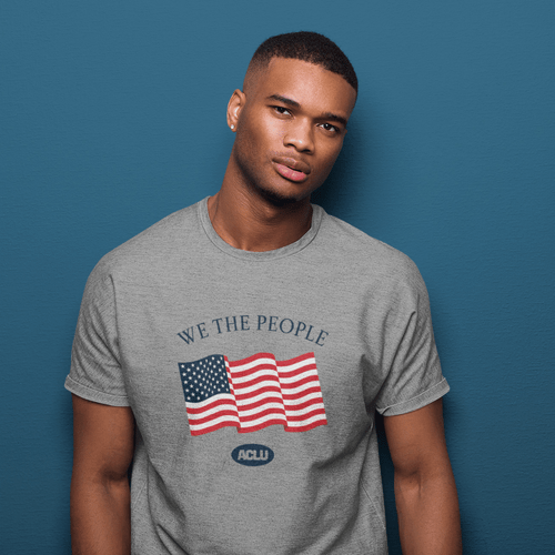 We The People Flag Tee - Heather Grey