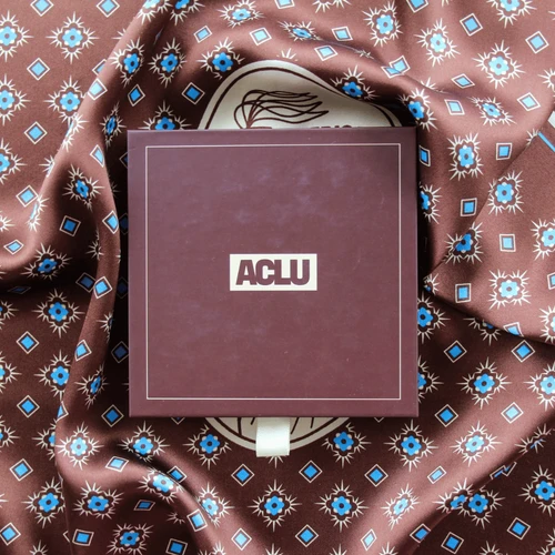 Silk Printed Scarf - Brown