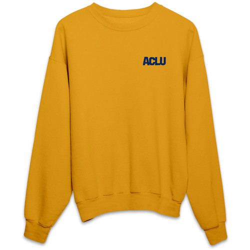 ACLU Stitched Logo Sweatshirt - Mustard