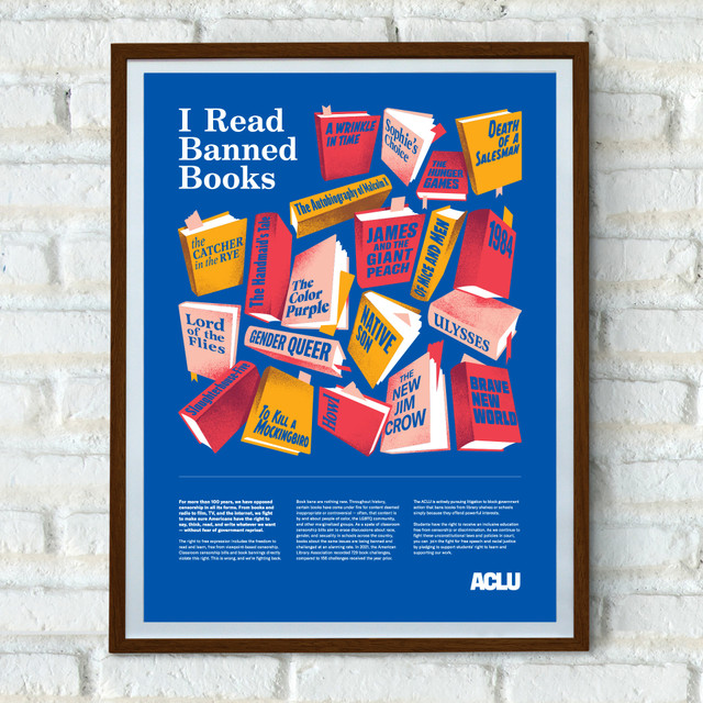 Banned Books Poster - Blue 18"x24"