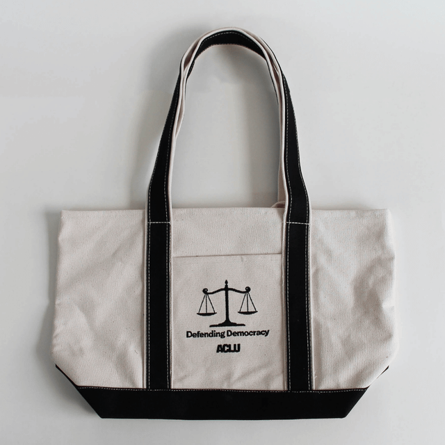 Defending Democracy Large Boat Tote