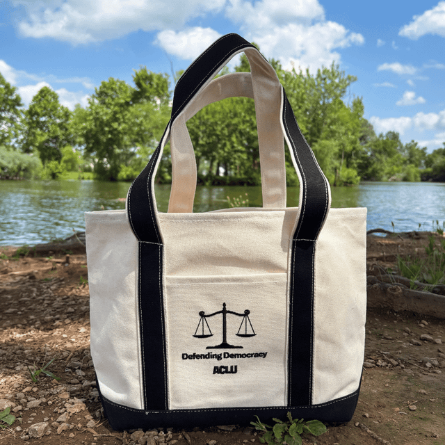 Defending Democracy Large Boat Tote