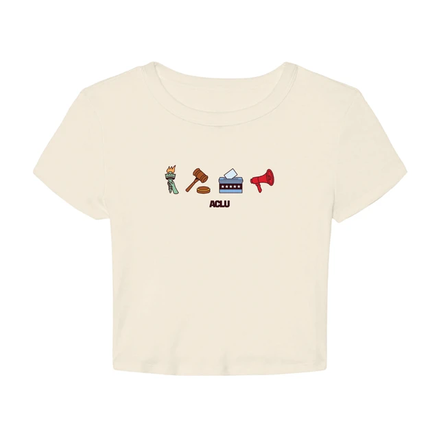 Civil Liberties Icon Baby Tee - Cream