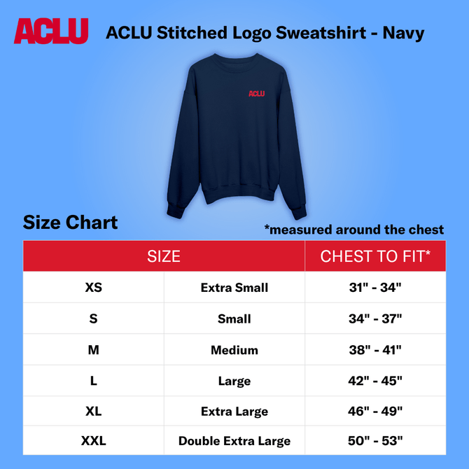 ACLU Stitched Logo Sweatshirt - Navy