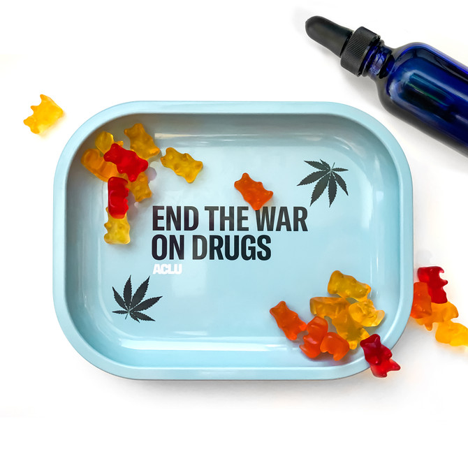 End The War On Drugs Tray - Sky Blue