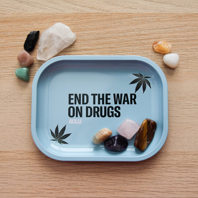 End The War On Drugs Tray - Sky Blue