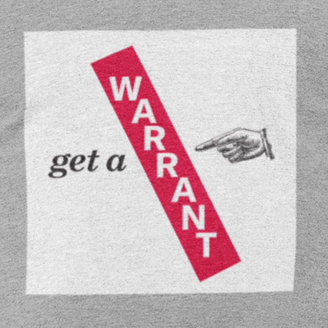 Get A Warrant Long Sleeve Tee - Heather Grey