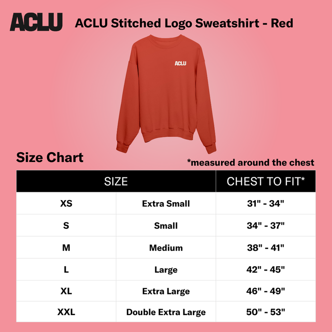 ACLU Stitched Logo Sweatshirt - Red