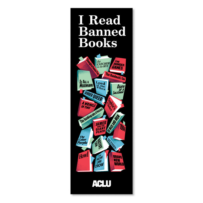 I Read Banned Books Bookmark - Black