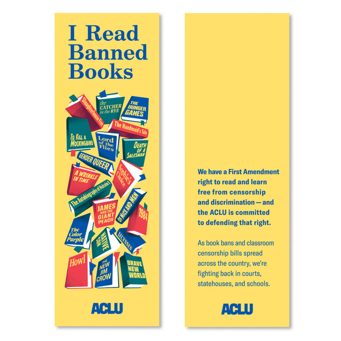 I Read Banned Books Bookmark - Yellow