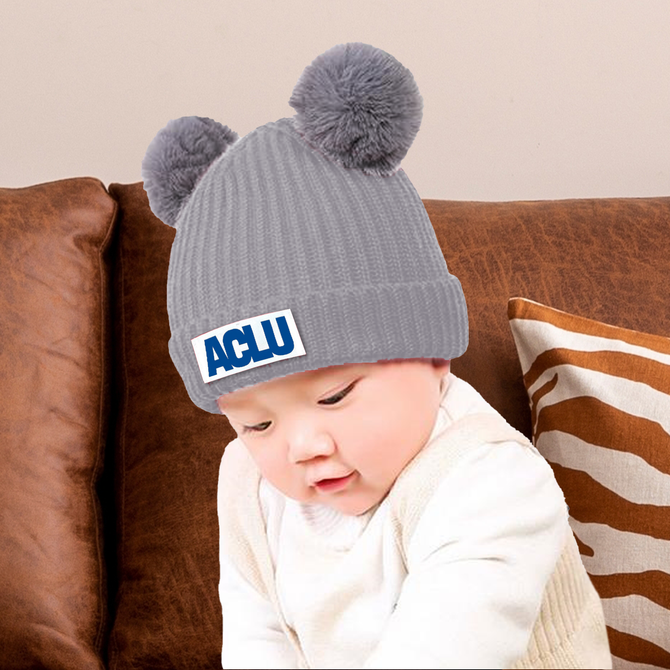 ACLU Logo Baby Hat - Grey