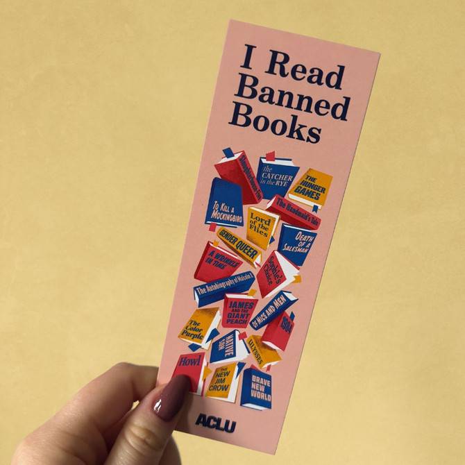 I Read Banned Books Bookmark - Pink