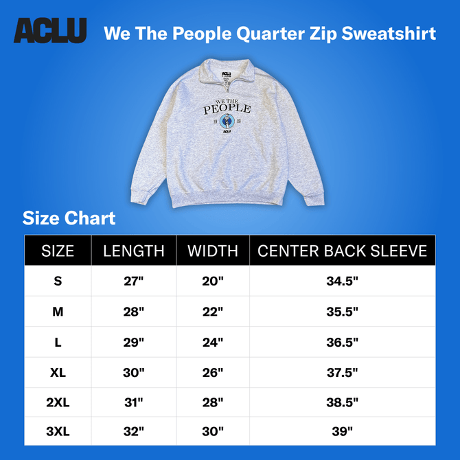 We The People Quarter Zip Sweatshirt