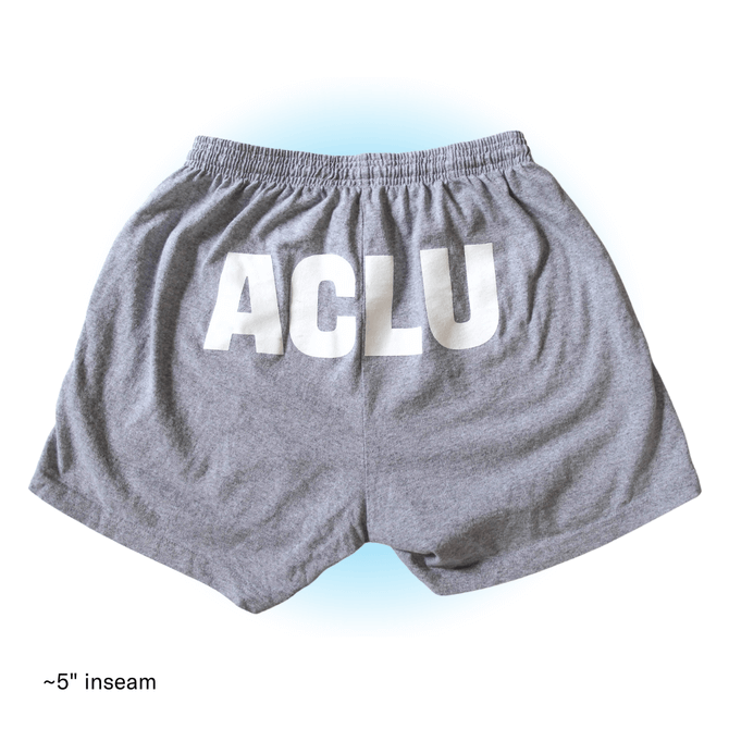 ACLU Logo Shorts- Grey and White