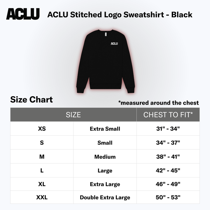 ACLU Stitched Logo Sweatshirt - Black