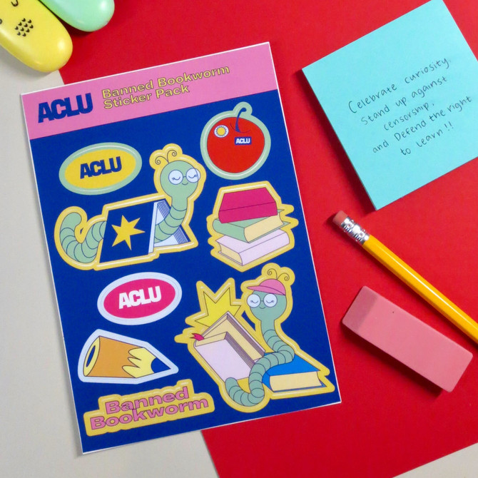 Banned Bookworm Sticker Sheet