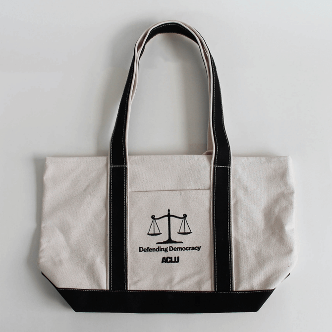 Defending Democracy Large Boat Tote