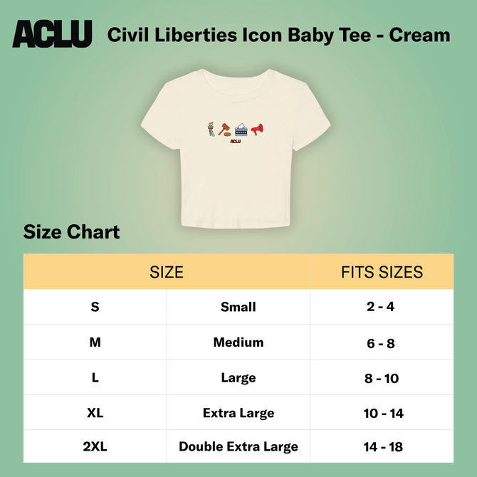 Civil Liberties Icon Baby Tee - Cream