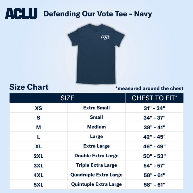 Defending Our Vote Tee - Navy