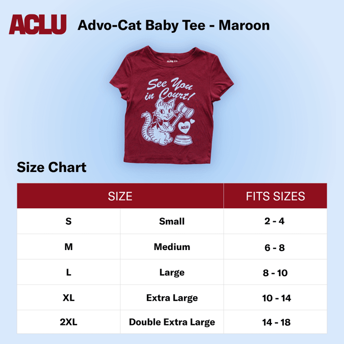 Advo-Cat Baby Tee - Maroon