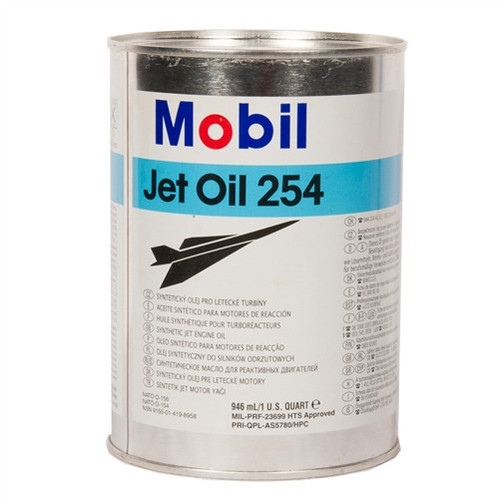 Mobil Jet Oil 254 DENTED (Single Quart Cans)