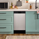 Whirlpool® 18" Stainless Steel Dishwasher with Half Load Cycle and Triple Spray Arms - 48 dBA WDFS5118SS