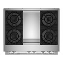 Jennair® 36" RISE™ Dual-Fuel Professional-Style Range with Chrome-Infused Griddle and Steam Assist JDSP536HL