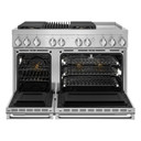 Jennair® NOIR™ 48" Dual-Fuel Professional Range with Chrome-Infused Griddle and Gas Grill JDRP748HM