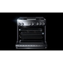 Jennair® 36" NOIR™ Dual-Fuel Professional-Style Range with Chrome-Infused Griddle and Steam Assist JDSP536HM
