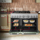 Kitchenaid® 48-Inch 6 Burner Commercial-Style Dual Fuel Range with Griddle KFDD948SDC