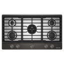 Kitchenaid® Gas-on-Metal Cooktop with an Integrated Wok Grate and CookShield™ Finish KCGK736SBE