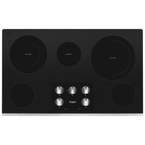 Whirlpool® 36-inch Electric Ceramic Glass Cooktop with Two Dual Radiant Elements WCE77US6HS