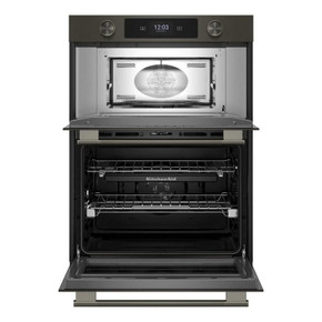 Kitchenaid® 30-inch Smart Electric Combo Wall Oven with Assisted Cooking Modes - Black Ore KOEC730SBE