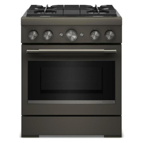 KitchenAid® 30-Inch 4 Burner Commercial-Style Dual Fuel Range with No Preheat Air Fry Mode KFDS930SBE