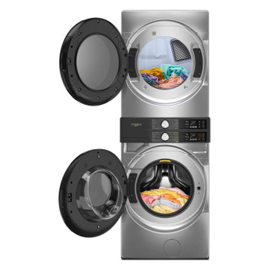 Whirlpool® Smart ENERGY STAR® Front Load Laundry Tower 5.2 cu. ft. Washer & 7.4 cu. ft. Electric Dryer with UV Clean Technology and FreshFlow™ Vent System YWEF5727TR