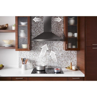 Whirlpool® 36" Contemporary Black  Stainless Wall Mount Range Hood WVW53UC6HV