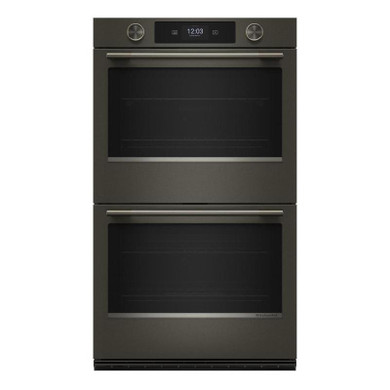 Kitchenaid® 30-inch Smart Electric Double Wall Oven with Intelligent Cooking Camera - Black Ore KOED930SBE
