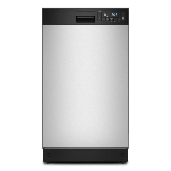 Whirlpool® 18" Stainless Steel Dishwasher with Half Load Cycle and Triple Spray Arms - 48 dBA WDFS5118SS