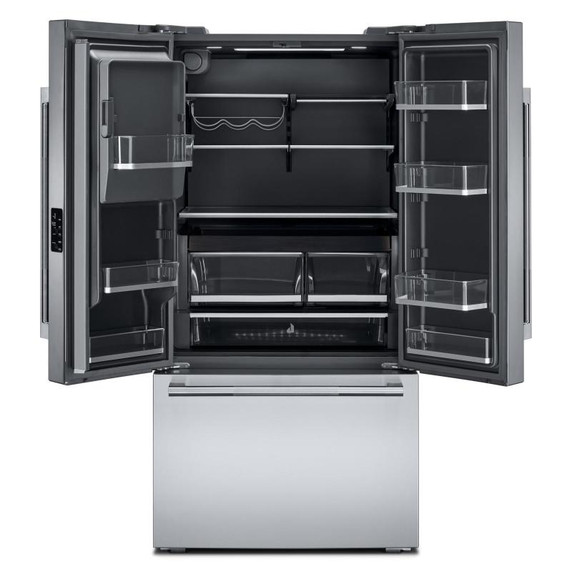 Jennair® RISE™ 36” Counter-Depth French Door Refrigerator with External Dispenser JFFCCE72SL