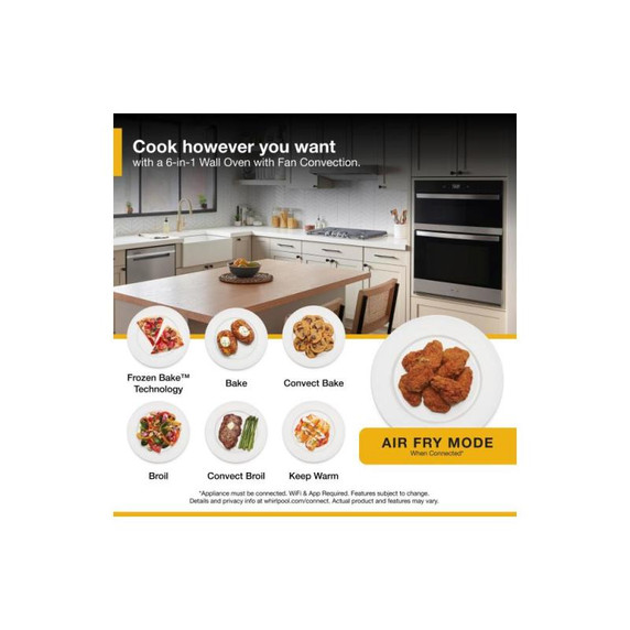 Whirlpool® 6.4 Total Cu. Ft. Combo Wall Oven with Air Fry When Connected WOEC5030LZ